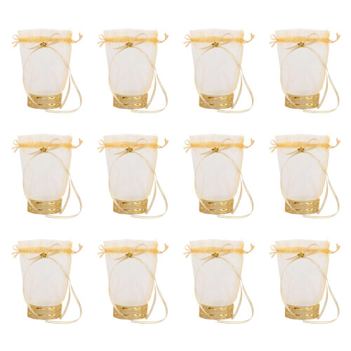 12pcs Decorative Candy Wrapping Bags Elegant Drawstring-Style G