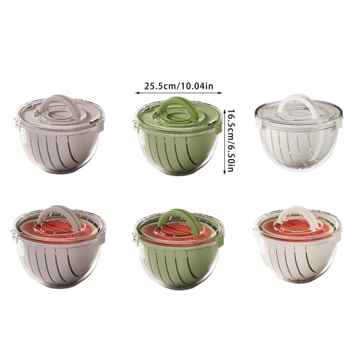 Space Saving Watermelon Chopping Basket  Plastic-Gray 1 1