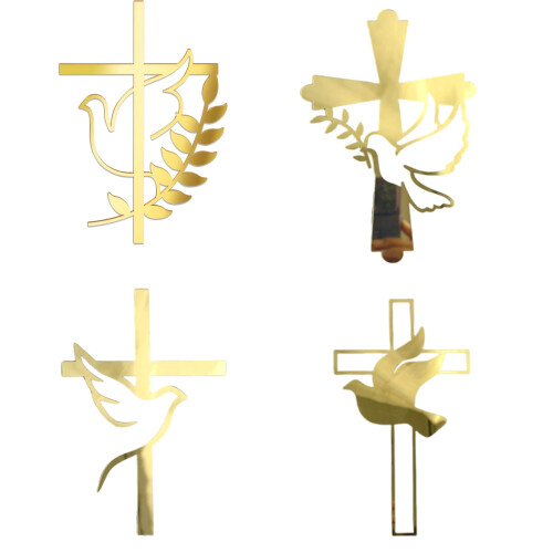 Waterproof Cake Decoration Crossed Doves Cake Insert-Style D 1