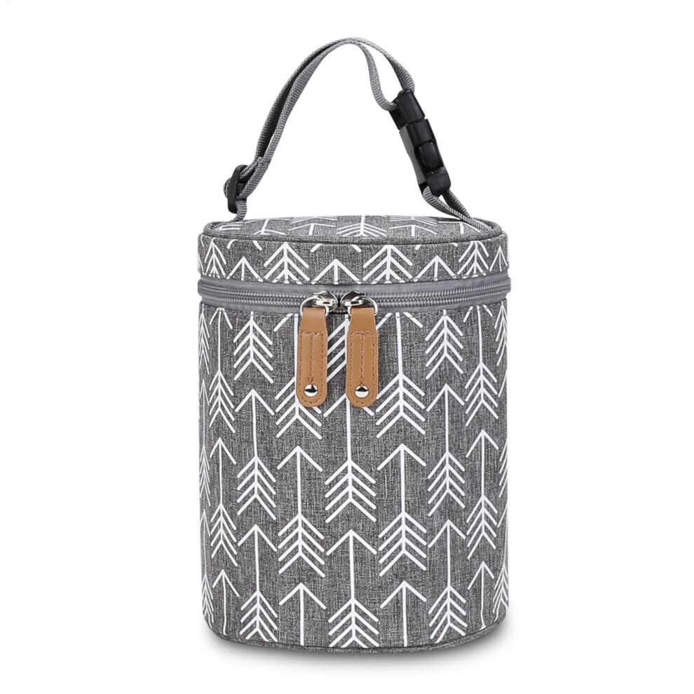 Portable Baby Bottle Hangable Breast Milk Cooler Tote Reusable Leak Proof For Nursery, Work And Nursing Moms, Durable And Safe For Baby Grey