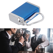 Travel-Ready Blue Zinc Alloy Mini Ashtray Keychain Fireproof with Buckle Lid