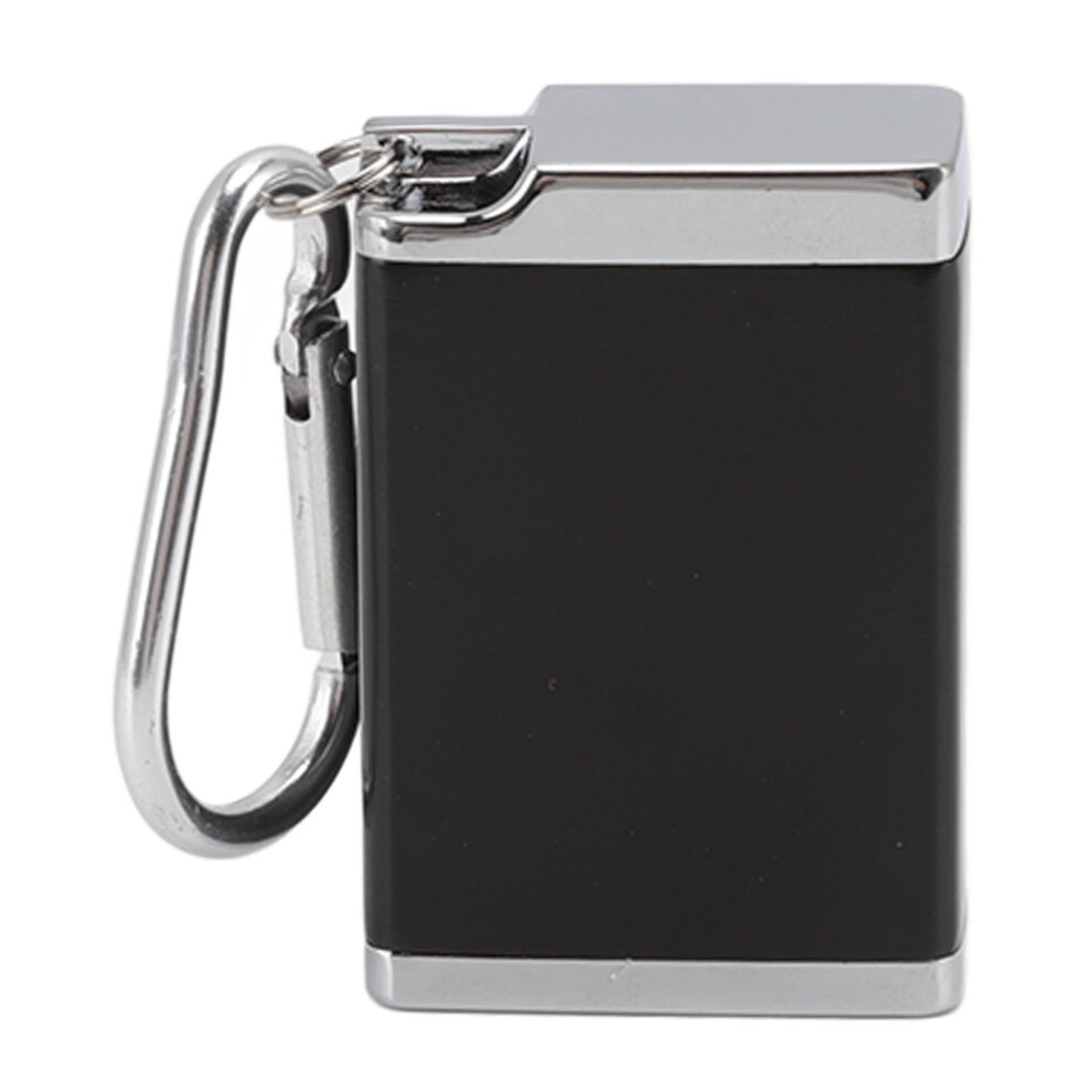 Black Zinc Alloy Mini Ashtray Keychain With Buckle Lid Fireproof And Portable