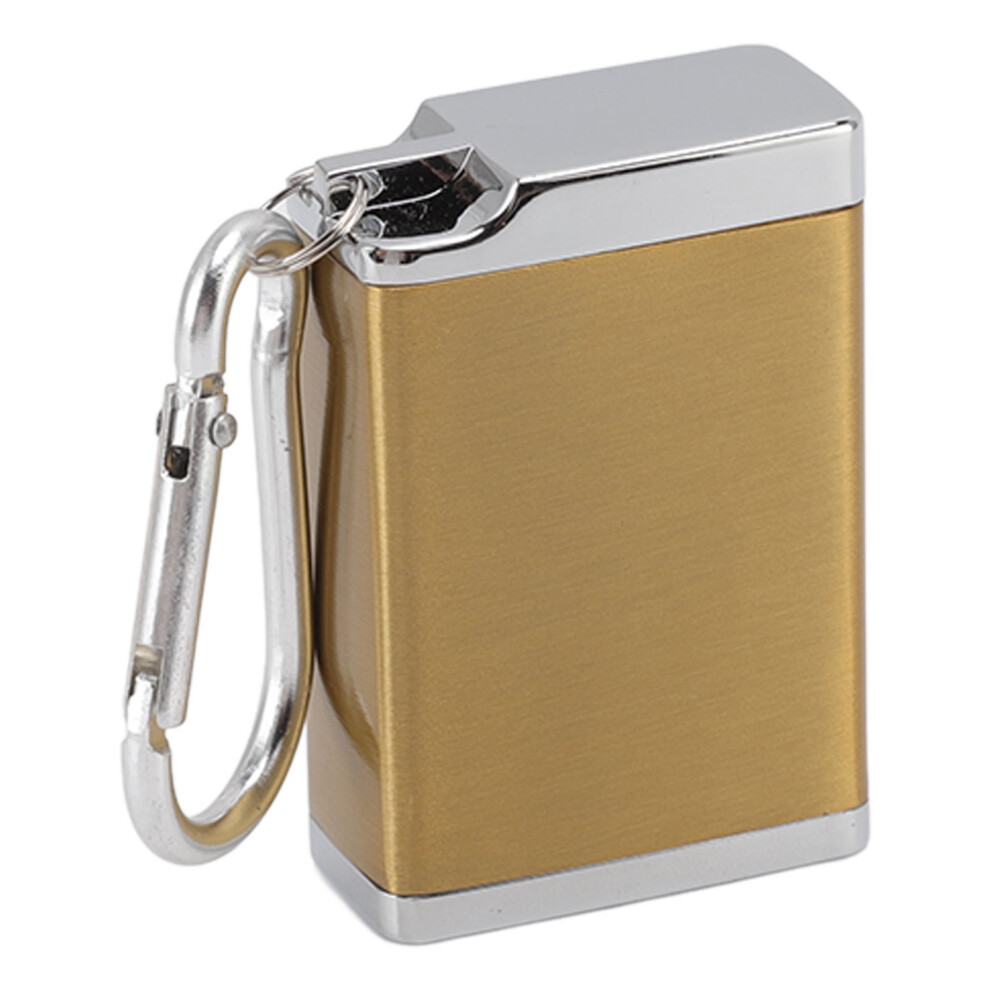 Gold Mini Zinc Alloy Fireproof Portable Ashtray With Keychain Buckle Lid