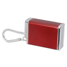 Portachiavi portatile in lega di zinco mini con accendino, coperchio rosso, peso 60g