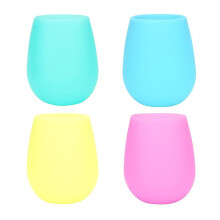 Safe For Food And Drink, Reusable Drinkware, Unique Swirls Design, Flexible And Durable, Set of 4