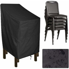 Stackable Chair Cover for Outdoor Patio, Waterproof All Weather Protection 210D Oxford Fabric, Windproof Design Dustproof Rainproof Snow Proof
