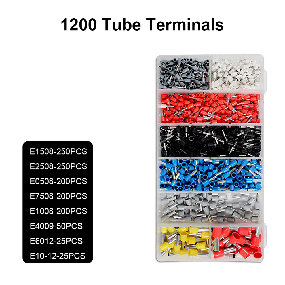 Professional Insulated Ferrule Kit, Wire Ferrules Terminals Kit For Safe And Secure Connections, Thick Tinned Copper Material Ensures Longevity And 9448196438756