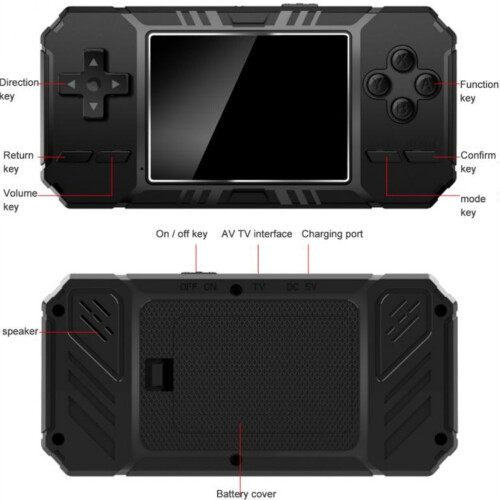 Console de jogos portátil com tela Retina de 3 polegadas e gráficos nítidos, ideal para presente, com sistema operacional duplo e conectividade 2