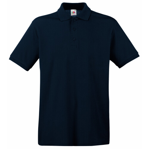 (M, Deep Navy) Fruit Of The Loom Premium Mens Short Sleeve Polo Shirt