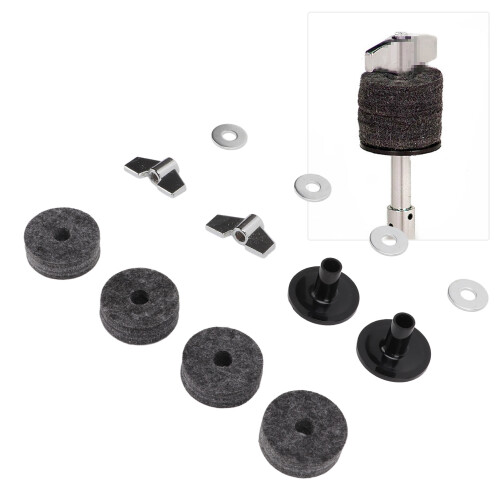 12Pcs Cymbal Felt Sleeves & Wing Nuts Kit, Gray, 4cm