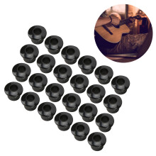 24 piezas de ferrules de botón para guitarra, 10 mm, plástico, negro