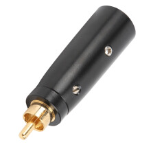 Adaptateur RCA mâle LZ1172G 67x18mm noir plaqué or