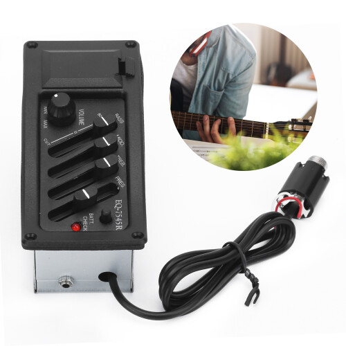 Scatola ABS per pickup di chitarra con equalizzatore, 2x9V, nero