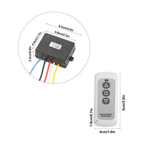 Universal Wireless Winch Remote Control Kit 12V/24V, 75ft Range 2