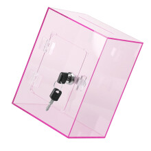 Pot d'argent en acrylique transparent de boîte d'économie-Rose