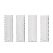 Professional Sawtooth Cake Edging Tools, Four Unique Shapes for Creative Cake Designs, Icing Smoother with Easy Clean Food Grade ABS, Cake Decorating