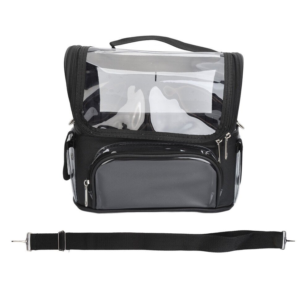 Cosmetic Organizer Stand Up Makeup Cup Adjustable Divider Waterproof Fabric Multifunctional Dual Layer Cosmetic Bag Transparent Design Space Saving