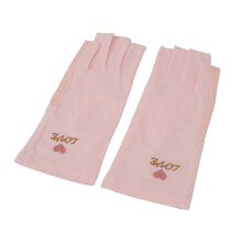 Atmungsaktive Faser Baumwoll Nagellampen-Handschuhe UV-Schutz Fingerschutz Pink Maniküre