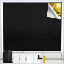 Multi-Scenario Application Blackout Curtain, No Glue Necessary Static Cling Window Film with 100% Light Blocking Anti-UV Protection, Portable