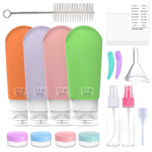 Contenants de voyage rechargeables, matériaux sûrs et de qualité supérieure, conception anti-fuite, flacons portables en silicone pour produits