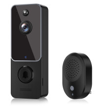 Sonerie video inteligentă cu vedere nocturnă, detectare umană, cameră wireless pentru sonerie pentru utilizare în interior/exterior, comunicare