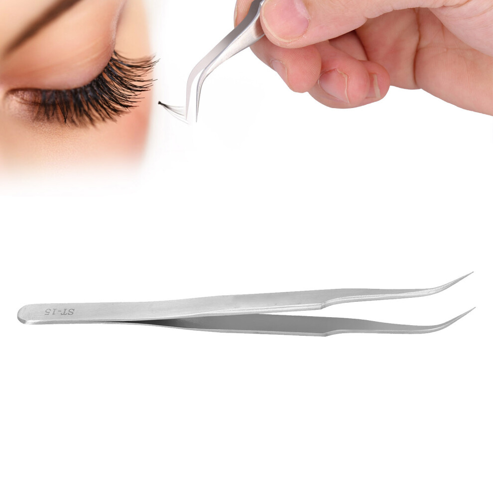 Precision ST15 Bend Tip Stainless Steel Tweezers for Eyelash Crafting