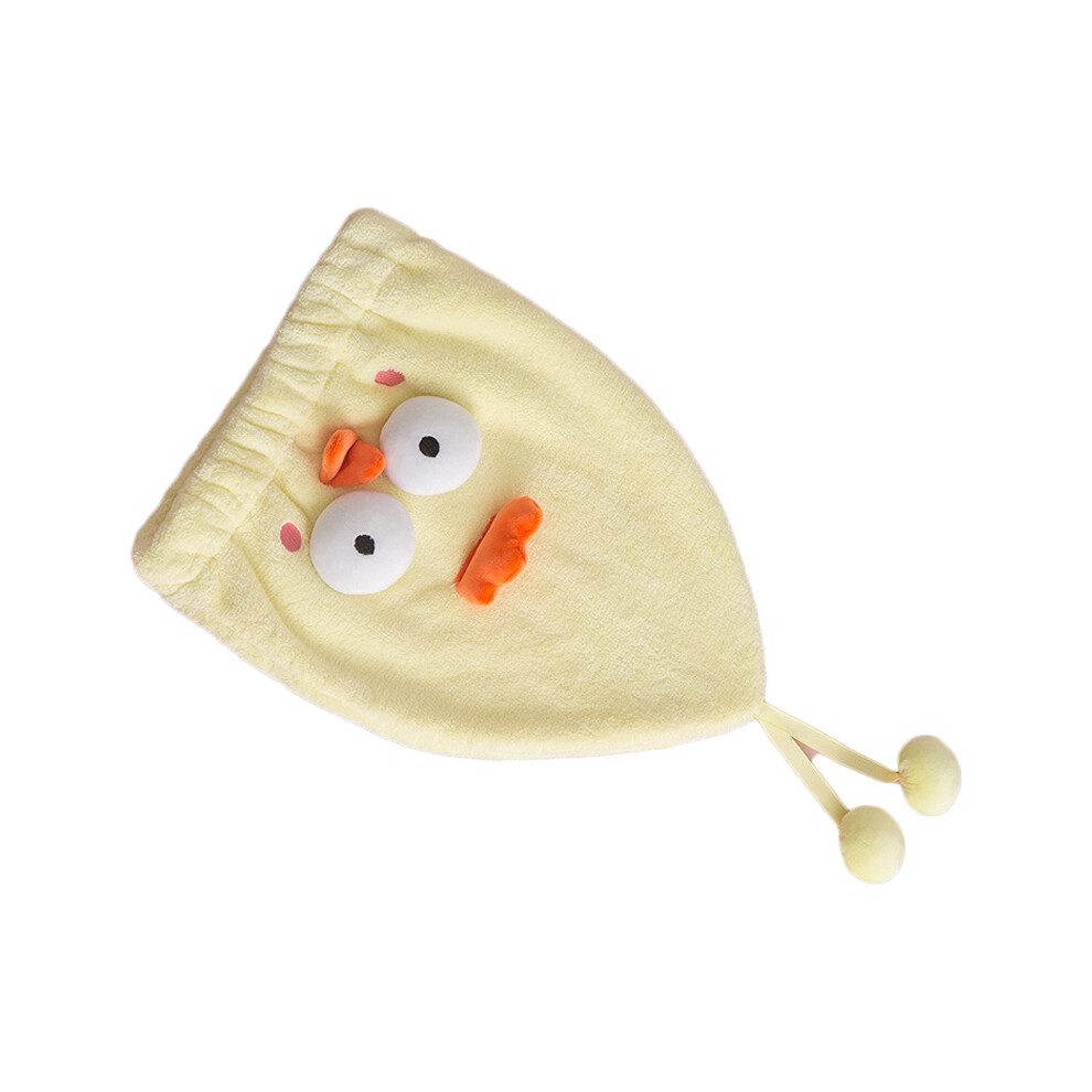 Yellow Ultra Absorbent Microfiber Hair Drying Cap, Chicken, Quick Dry Shower Wrap