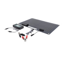 100W Solar Panel Kit with 100A Battery Charger and Dual USB Output, 41x28cm Black
