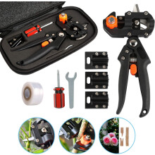 Replaceable Blades Grafting Tool Kit, Pruning Shears Sharp Cutting Blades ABS Plastic Handle High-Carbon Steel Blades, 2 In 1 Grafting And Pruning