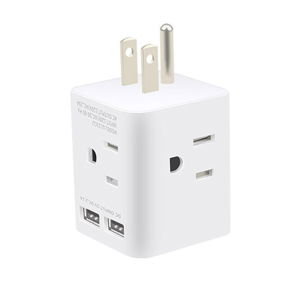 Fire Resistant Pc Shell Non Surge Protector Multi Plug Outlet For Cruise Ship Compliance, Compact Travel Size With Easy Access Design 9433291994733