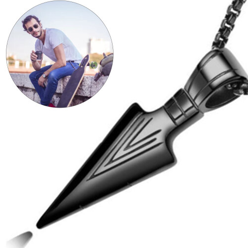 Κολιέ με κρεμαστό κόσμημα Arrowhead από ανοξείδωτο ατσάλι με αιχμή δόρατος, vintage 1