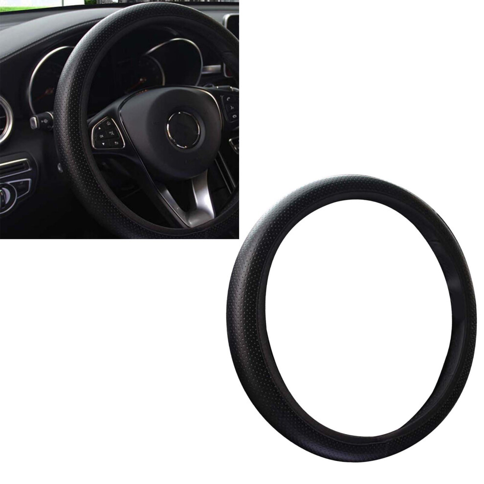 Universal Car Steering Wheel Cover 38Cm Artificial Leather Black 8241381044845