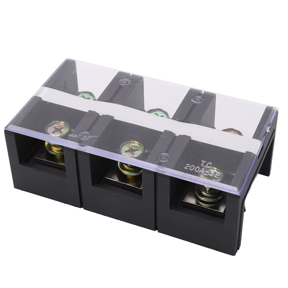 Dual Rows Fixed Terminal Strip 200A 600V With Cover Heavy Duty Screw Mount 9301372396816