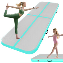 4m Inflatable Gymnastics Tumbling Mat Air tumble Track Green Mat