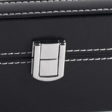6 Slots PU Leather Watch Organizer, Black, 30x11.5x8cm