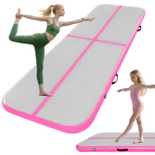 4m Inflatable Gymnastics Tumbling Mat Air tumble Track Pink Mat