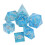 7pcs Light Blue Silver Resin Polyhedral Dice Set for Tabletop RPG Games 9