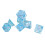 7pcs Light Blue Silver Resin Polyhedral Dice Set for Tabletop RPG Games 12