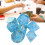 7pcs Light Blue Silver Resin Polyhedral Dice Set for Tabletop RPG Games 13