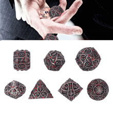 Schwerlast-Zinklegierung Metallwürfel Set für Brettspiele, Blutflecken-Design
