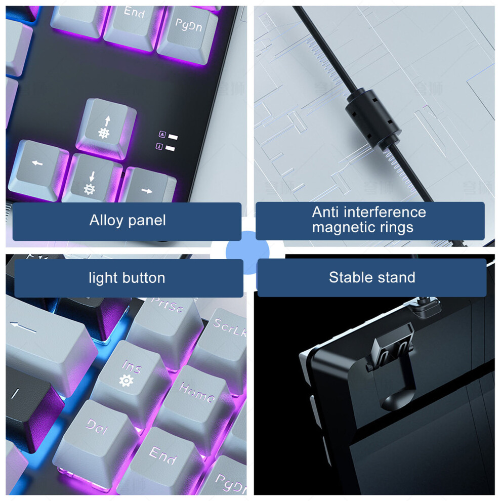 Mechanische Tastatur Mit Blauem Schalter, 87 7465065961810