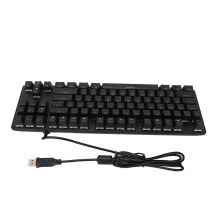 Clavier mécanique de jeu RGB à commutateur bleu, 87 touches, noir, dimensions : 358x126,5x32,5 mm