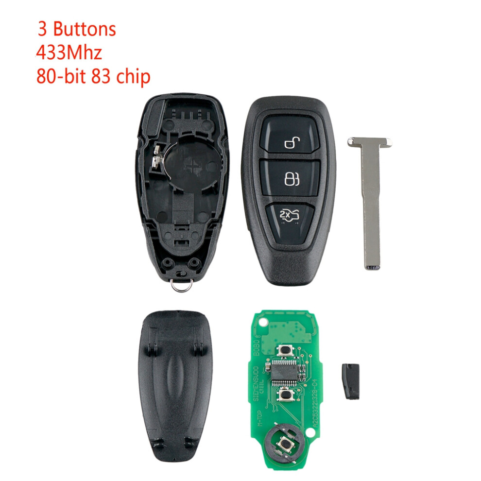Car  Remote Key 3 Buttons Fit For  Focus C-Max Mondeo  Fiesta B-Max 433Mhz-image-OPC-PPHPTTC-NEW