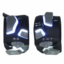7/8 Inch 22mm Universele Motorfiets Stuurschakelaar Koplamp Waarschuwing Knipperlicht Signaal Claxon Startknop met LED C