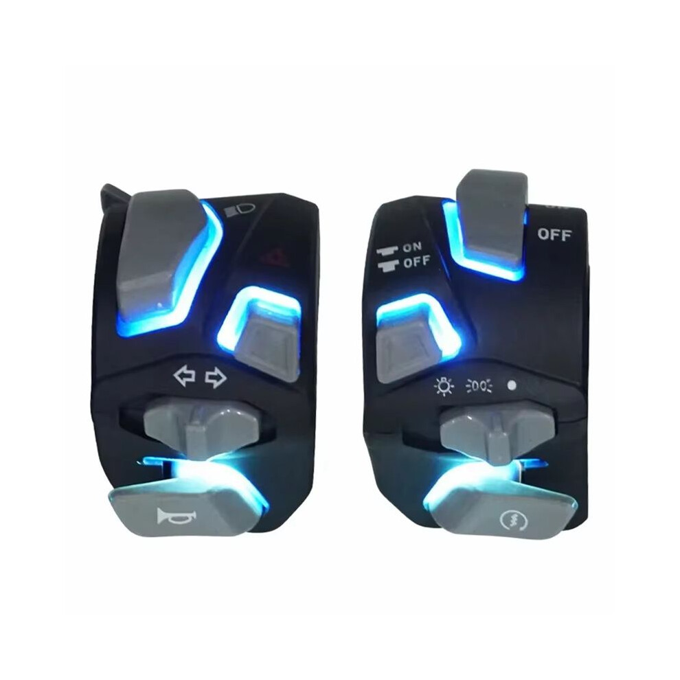 7/8In 22Mm Universal Motorcycle Handlebar Head Warning Turn Flash Signal Horn Start Button With Led A Light 6032211751123