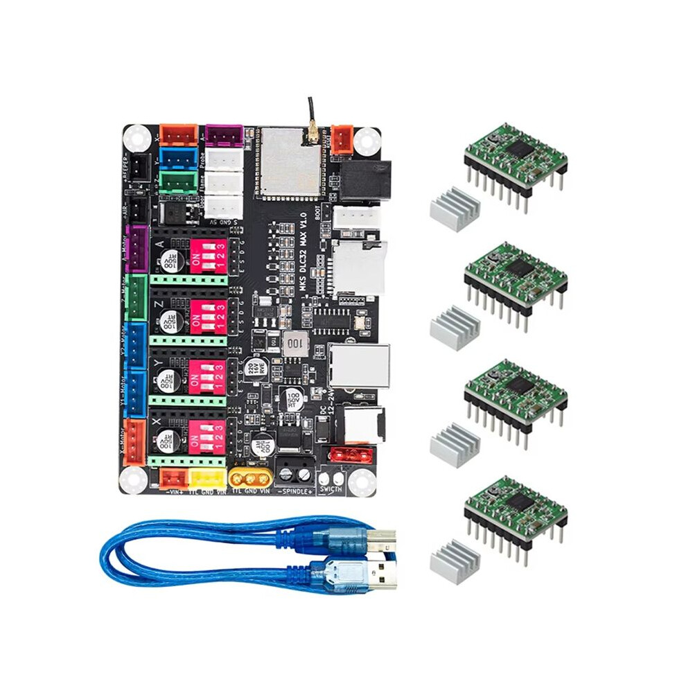 Mks Dlc32 Max Cnc Router Board Laser Engraving Machine 4-Axis Controller Woodwork Laser Engraver Motherboard Black 4713499991266