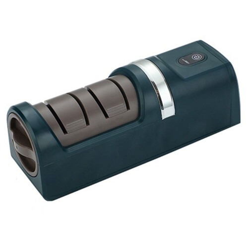 Electric Rechargeable Cutter Sharpener - Quick Polishing Multifunctional Kitchen Gadget Dark Green