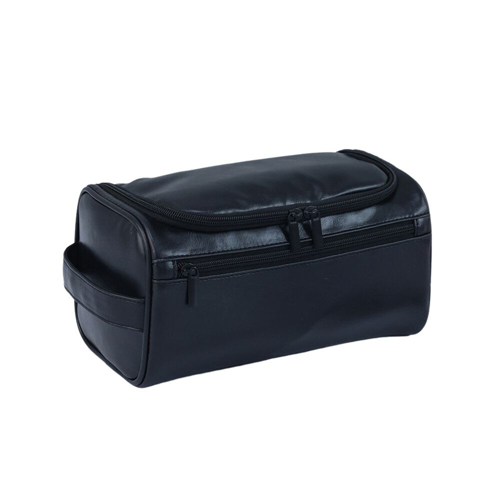Unisex Vintage Luxury Toiletry Bag Travel Necessary Business Cosmetic Makeup Cases Hanging Storage Organizer Bags Black
