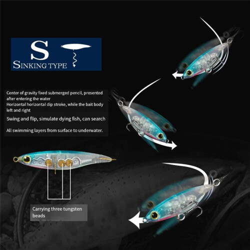 4,2 G  Horizontal Tremor Sinking Hard Baits Sinking Pencil Lure Full Swimming Layer Forellenköder 2
