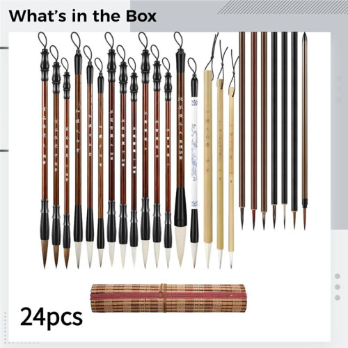 25 Brushes with Various Bristle Types, Features Soft Goat Hair and Mixed Tips, Accommodates Different Stroke Techniques 2
